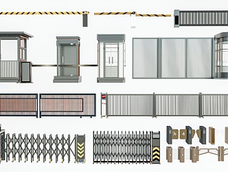 Telescopic door company entrance sentry box door entrance guard room security booth 3d model