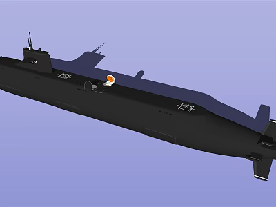 Black Military Submarine As Advanced Naval Warfare Weapon With Modern Technology 3d model
