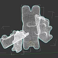 Colorful 3D Gummy Bears In Red Green Blue Purple On Black Background