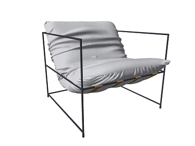 Modern Lounge Chair With Metal Frame And Plush Cushion For Contemporary Comfortable Seating 3d model