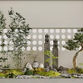 Plant landscape sketch courtyard landscape sketch landscape tree 3d model