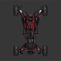 Sporty Modern Off Road Buggy Design With Red Frame Black Seats And Large Tires