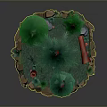 Miniature Forest Scene With Rocky Base Pine Trees Red Mushrooms And Stones