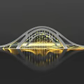 Modern Bridge Lighting Bridge 3d model