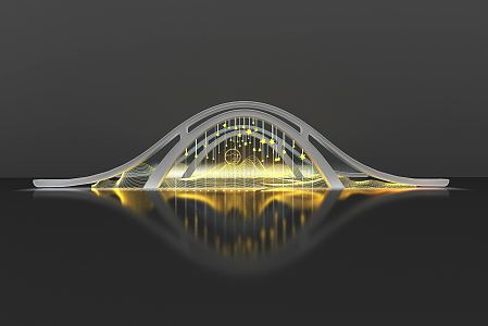 Modern Bridge Lighting Bridge 3d model