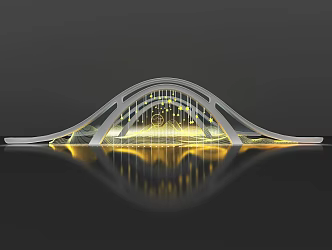 Modern Bridge Lighting Bridge 3d model