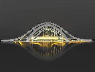 Modern Bridge Lighting Bridge 3d model