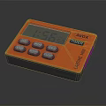 Orange AVOX Digital Timer With Clear Display And START MIN SEC CLEAR Buttons 3d model