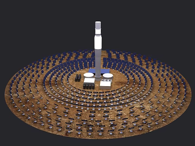 Daily Electrical Appliances Arranged In Circular Concentric Layers With Central Column 3d model