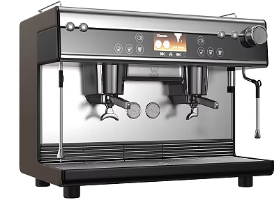 Professional Espresso Machine Kitchen Appliance With Stainless Steel Body Dual Spouts And Control Panel 3d model