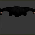Ninja Game Movie Character In Black Outfit With Back Sword Standing Pose