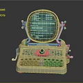 Vintage Classic Computer Featuring Green Screen And Typewriter Style Keyboard