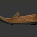 Comfortable Brown Leather Loafers With Stitched Design For Casual Daily Wear