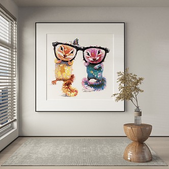 Modern Animal Painting Decorative Painting 3d model