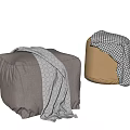 Modern sofa stool low stool pier combination 3d model