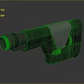 Black Tactical Weapon With Mechanical Grip And Metal Barrel Design