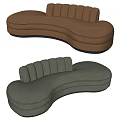 Modern Multiplayer Sofa Curved Multiplayer Sofa 3d model