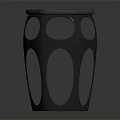 Modern Minimalist Stool With Round Textured Seat And Hollowed Out Design