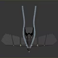 Blue Mechanical Bird With Detailed Feather Like Wings And Glowing Blue Lines