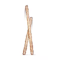 Modern Unique-shaped Floor Lamp Featuring Crossed Textured Poles For Interior Decor