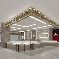 Elegant Modern Jewelry Store Interior With Display Counters And Soft Lighting 3d model