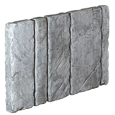 Natural Stone and Wood Decorative Panels with Textured Surface for Interior Design 3d model