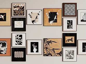 Modern Middle Antique Hanging Painting 3d model
