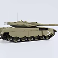 Detailed Military Green Tank Model With Tracks Cannon And Antennas