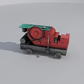 Red Mobile Industrial Cutting Equipment With Sturdy Base And Mechanical Wheels