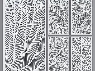 Artistic Wall Decor With Laser Cut Leaf Patterns For Interior Decoration 3d model