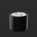 Elegant Black Cylindrical Luxury Perfume Cosmetic Candle Container With Small Square Patterns And White Center