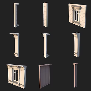 Doors and Windows Window Frame Pillars Building Components 3d model