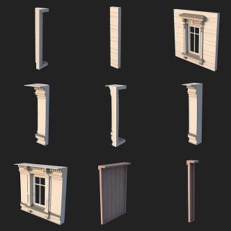 Doors and Windows Window Frame Pillars Building Components 3d model