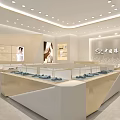 Modern Jewelry Store Interior Design Featuring Glass Display Cases and Bright Lighting