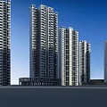 Modern High Rise Residential Buildings With Multiple Towers And Contemporary Design