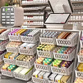 Sturdy Multi tier Retail Storage Shelving Displaying Organized Packaged Goods In Store 3d model