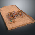 Detailed Architectural Model of House with Wooden Frame Structure on Base