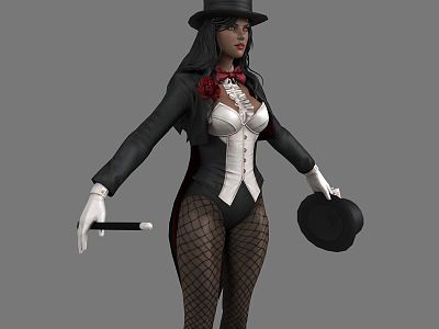 sexy female magician realistic female woman hat magician stockings sexy uniform clothes magic wand model