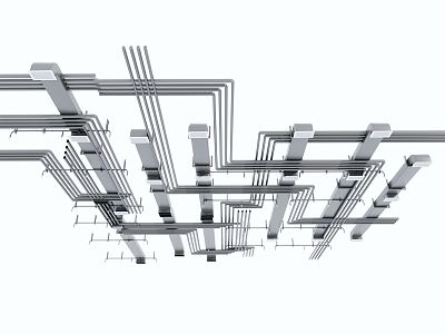 Modern pipe top pipe network 3d model