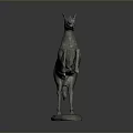 Bronze Horse Sculpture Intricate Carvings Standing Pose Rearing Legs Decorative Saddle And Square Base
