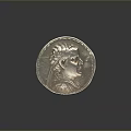 Vintage Silver Coin With Detailed Head Profile As Decorative Household Item