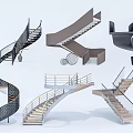 Modern Staircases Featuring Spiral Curved Designs Metal Railings And Wooden Steps
