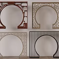 Chinese Style Room Dividers With Round Carved Patterns And Decorative Designs