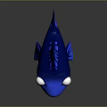 Adorable Cartoon Blue Fish With Big Eyes And Reflective Body