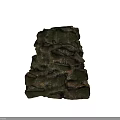 Natural Green And Brown Rock With Irregular Surface Texture And Rough Structure 3d model