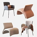 Modern Accent Chair Designs With Soft Fabric Curved Lines And Cozy Blankets