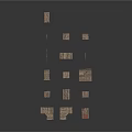 Detailed Wooden Architectural Frame Models With Various Heights And Shapes