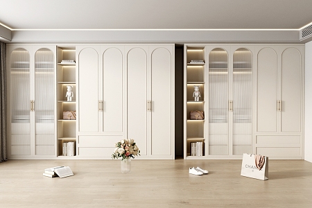 Cream wardrobe French wardrobe 3d model