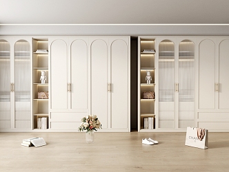 Cream wardrobe French wardrobe 3d model