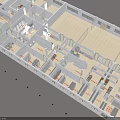 Detailed Building Interior Layout Birds Eye View With Multiple Rooms And Corridors